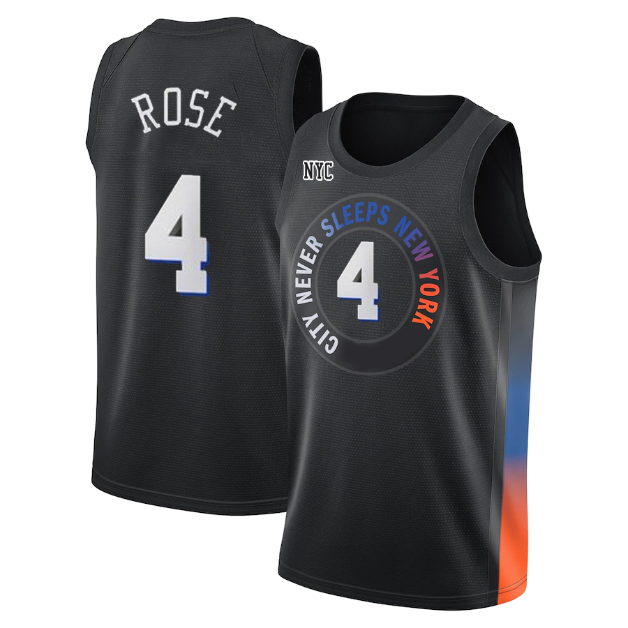

RJ 9 Barrett Julius 30 Randle Derrick 4 Rose Jersey Patrick 33 Ewing Basketball Jerseys, 2021