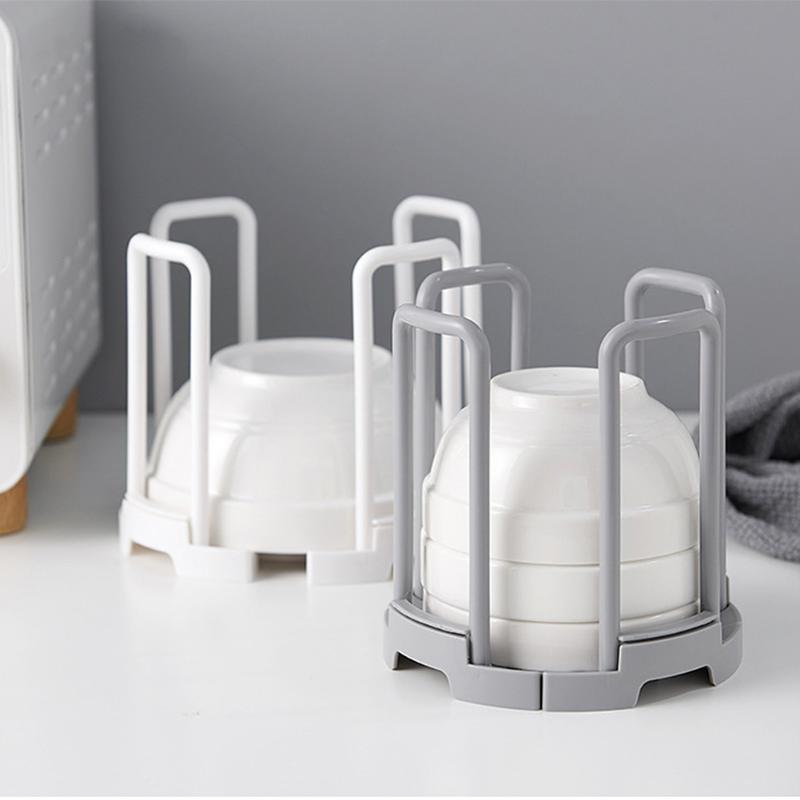

Retractable Desktop Bowl Holder Kitchen Organizer Plastic Drain Water Cup Shelf Cabinet Dishes Storage Rack Plate Drying Stand