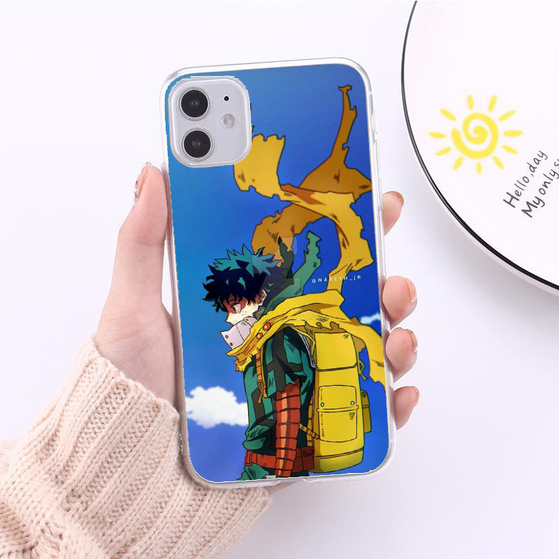 

my hero academia cartoon backpacker animation printing mobile phone case with and clear pattern not easy to fade