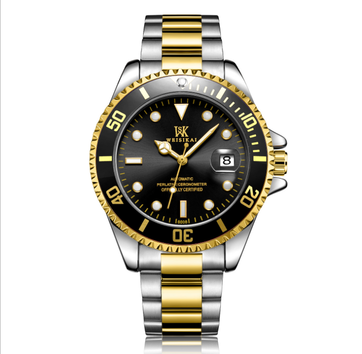 

WEISIKAI Brand World Cup Limited Edition Automatic Mechanical Date Watch Green Water Ghost Transparent Movement Extraordinary Stainless Steel Mens Watches, No send watch for shipping