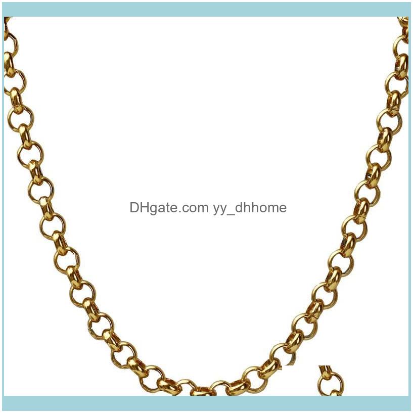 

Chains Necklaces Pendants Jewelrychains 7Mm Belcher Chain Necklace Men 316L Stainless Steel Gold Rolo Hippie Hip Hop Jewelry 22In Fathers