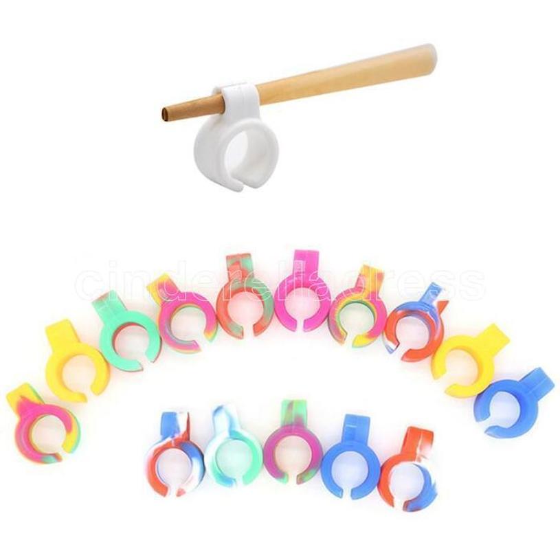 

Silicone Smoking Clip Smoking Cigarette Ring Holder Colorful Tobacco Joint Holder Ring Universal Size Rubber Smoking Accessories