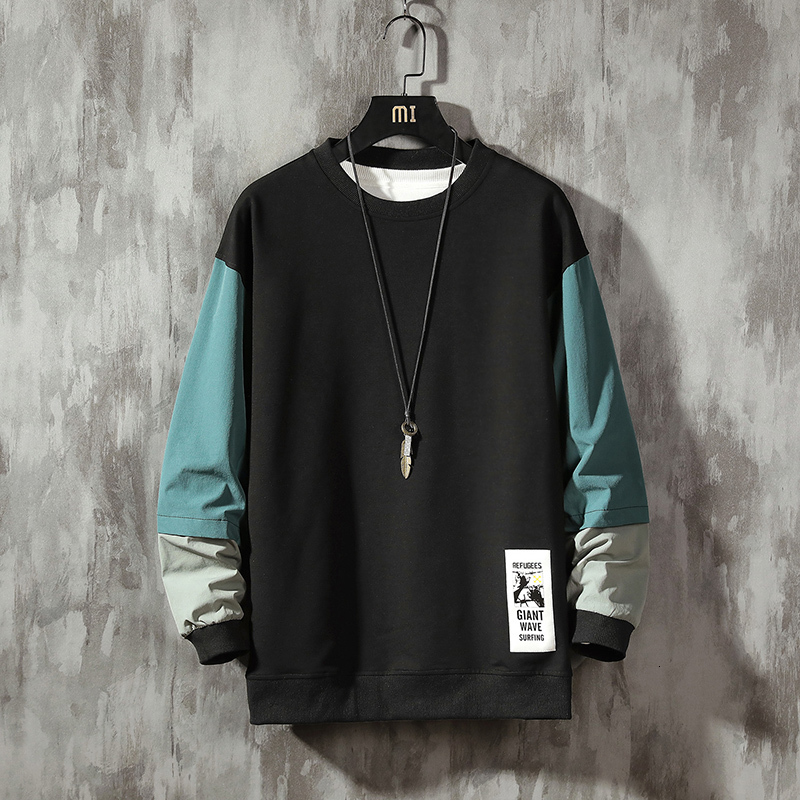 

New Autumn Spring 2021 Hoodies Sweatshirt Men's Patchwork Loose Hip Hop Punk Streetwear Casual Fashion Clothes B1hm, Ds667 d