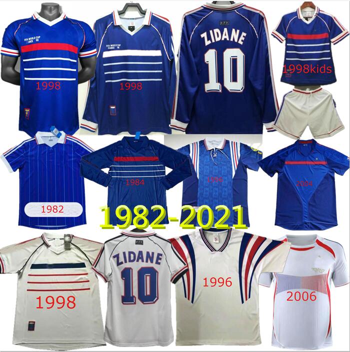 

2021 Français Player Version maillot football Classic Vintage rétro France Soccer Jerseys 1982 1984 1996 1998 Zidane HENRY 2000 2004 2006 Hommes Enfants Kits Maillots, Army green