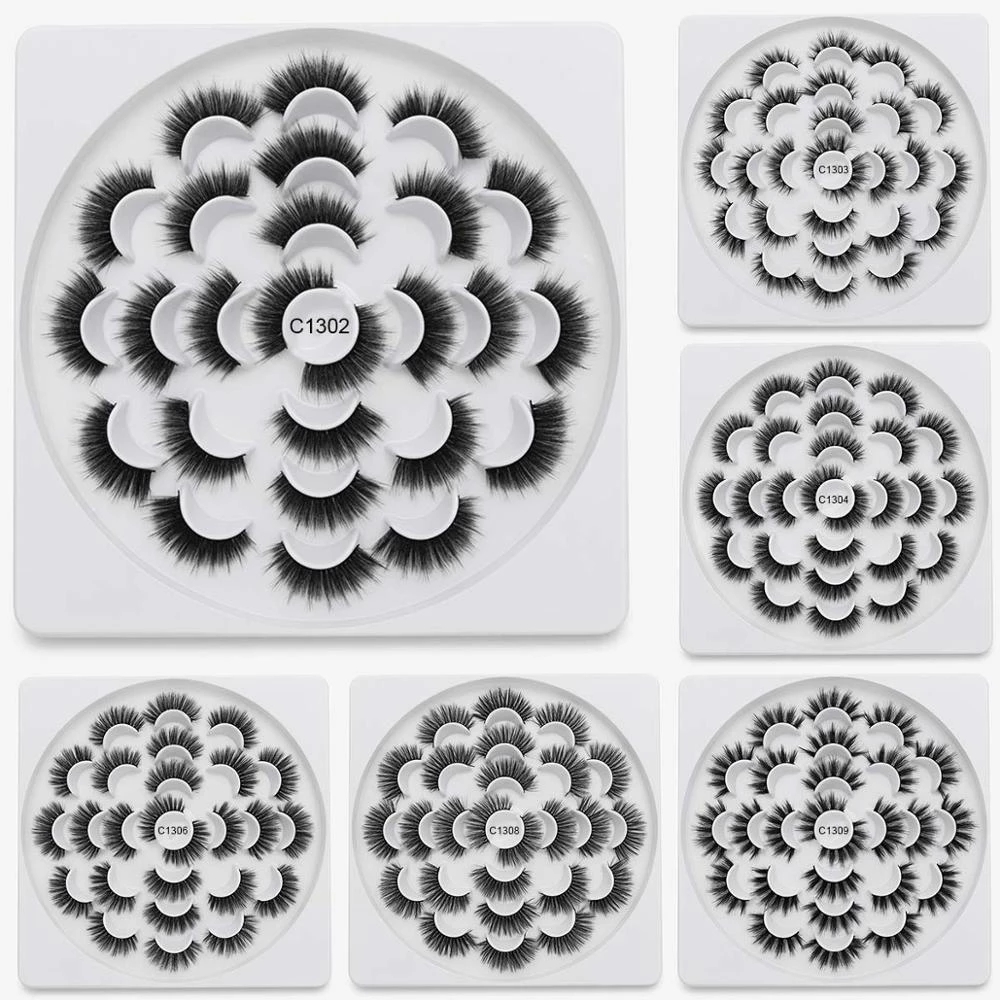 

13 Pairs Wholesale 3D Faux Mink Eyelashes Natural Long Lashes Wispy Eyelash Extension Make Up Tools