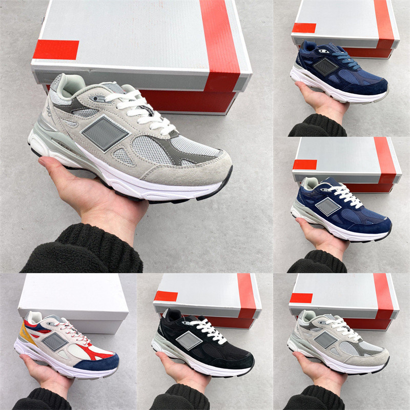 

990 V3 Grey Designer Skate Shoes Kith Navy Yard Black Men Women Sports Low Sneakers 36-44, With box