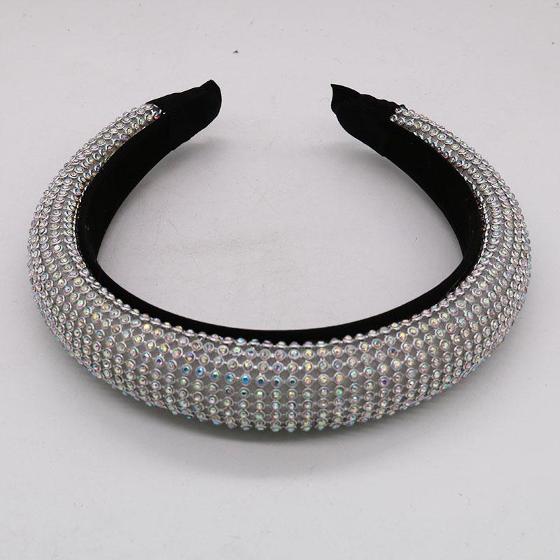 

Hair Clips & Barrettes Vintage Trendy White Rhinestone Headband Women Bands Crystal Beads Hairband Hoop For Jewelry Accessories Headpiece, Golden;silver