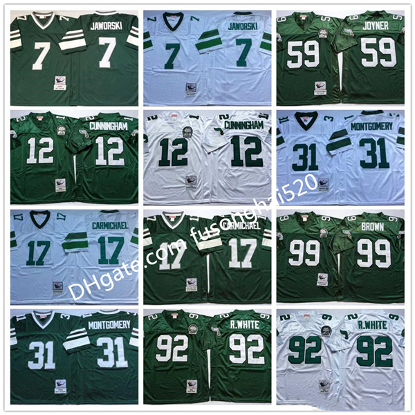 

Vintage Ron Jaworski 12 Randall Cunningham Harold Carmichael 59 Seth Joyner 92 Reggie White 31 Montgomery 99 Brown College Football Jerseys