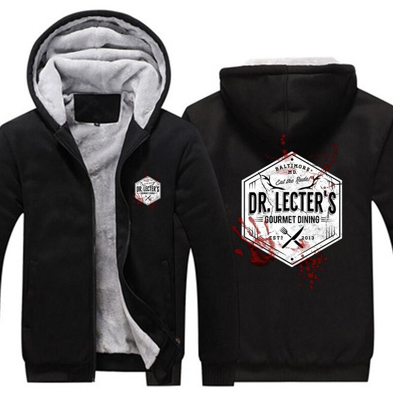 

Men's Jackets Dr Lecter's Gourmet Dining Hannibal Hoodies Jacket Men Thick Fleece Warm Zipper Coat Sweatshirt Male Oversized Clothes Euro Si, Black;brown