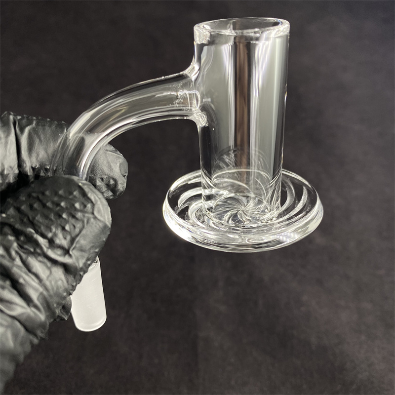 

20mm 2.5mm Thick Quartz Blender Spin Banger Nail with Smoking Beveled Top Domeless Nails for Prevent Oil Splashing Glass Water Bongs