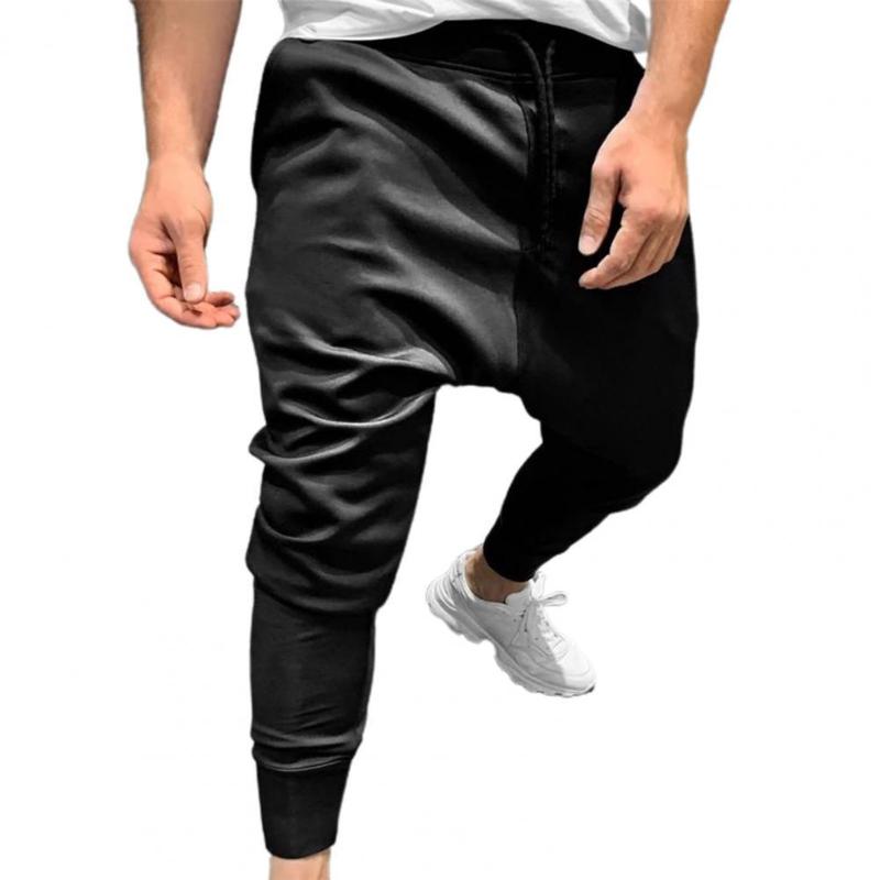 

Men's Pants Men Cargo Elastic Waist Slim Leisure Fall Trousers For Sweatpants Male, Black