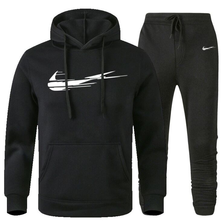 

Men Tracksuit Jogging Suit Side Splice Hoodies Set Male Fleece Hoodies+Pants Workout Two Piece Sets Gym Sportswear Clothing