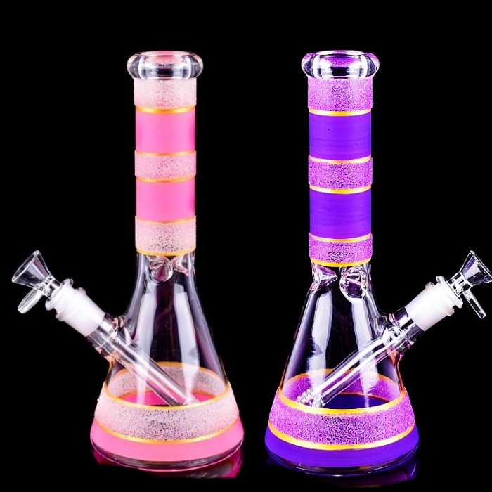 

hookahs Recycler dab rig water pipe 14mm joint clear thick glass bubbler hand made 10" tall