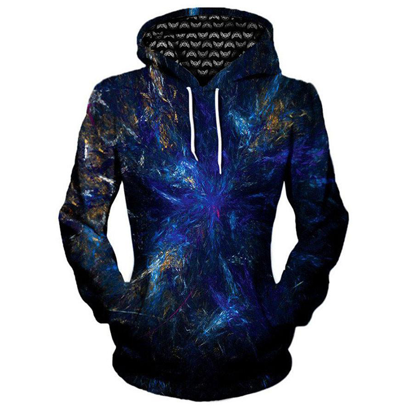 

Mysterious Aurora Design Men's 3D Printing Hoodie Visual Impact Party Top Punk Gothic Round Neck High Quality Sweatshirt Hoodie, Black