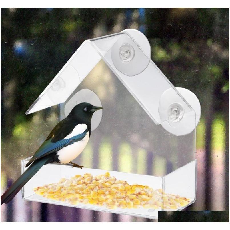 

New Acrylic Clear House Window Bird Feeder Birdhouse Bi jllSim yummy_shop