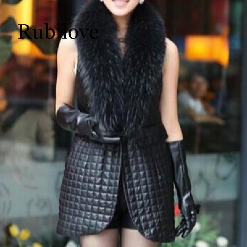 

Women' Fur & Faux Furry 2021 Winter Coat Artificial Vest Vests Femme Jackets Plus Size Fake Gilet, Black