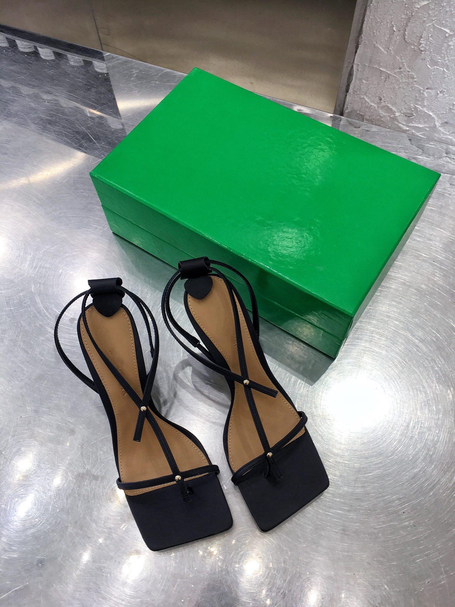 

2021 Top Quality Woman Lido Sandals Square Toe High Heels Open-toe Woven Flat Slippers Designer Summer All-match Stylis Bottegas Venetas ZYi, 09