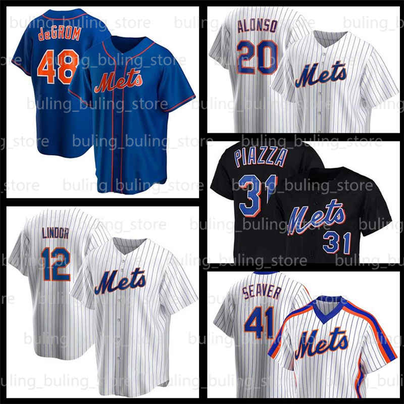 

New York Met 12 Francisco Lindor 48 Jacob deGrom Jersey 2 Dominic Smith Pete Alonso 0 Marcus Stroman 30 Michael Conforto, Blue;black