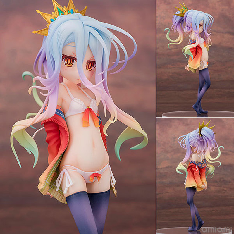 

Japanese Anime 20CM No Game No Life 20cm sexy Girl Shiro cute dolls Garage Kit Shiro Anime Action Figure Toys birthday gift L0226