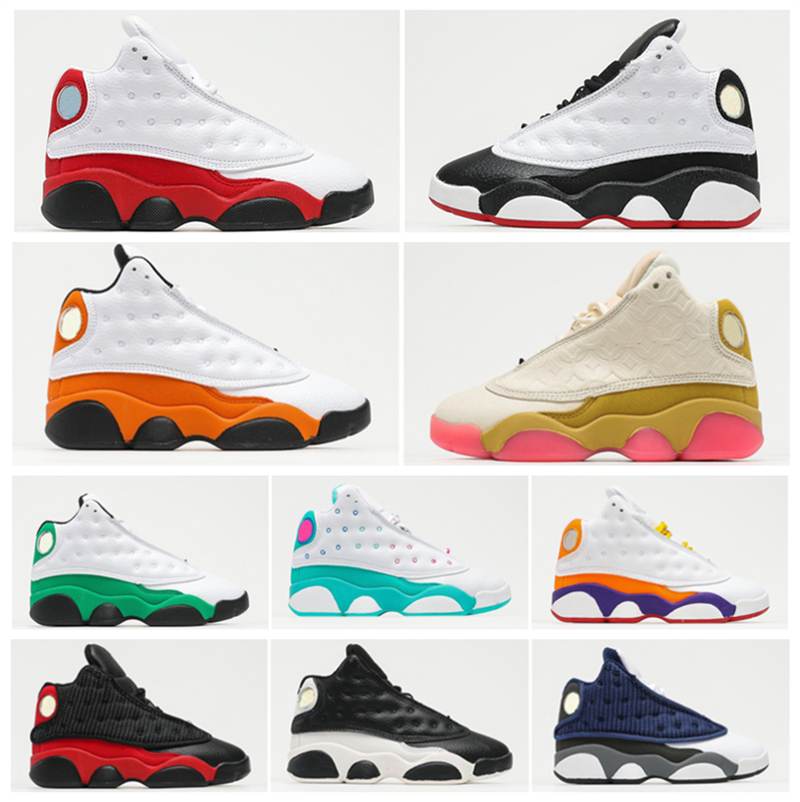 

Infant TS Kids 13 Basketball Shoes Big Boy Girl 13s Lucky Green Flint Chicago CNY Playoffs Children Trainer Sneakers 25-35, #09