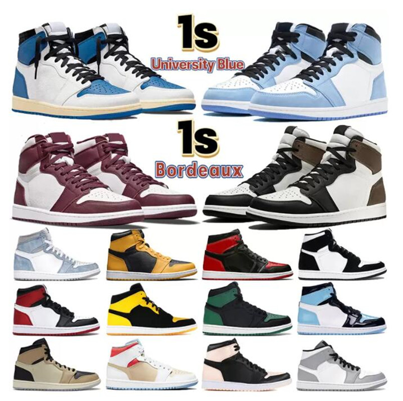 

Mens 1 1s High OG Basketball Shoes Bordeaux University Blue Bred Shadow 2.0 UNC Twist Seafoam Hyper Royal Dark Mocha Patent Bred Turbo Women Sports Sneakers Trainers, ##