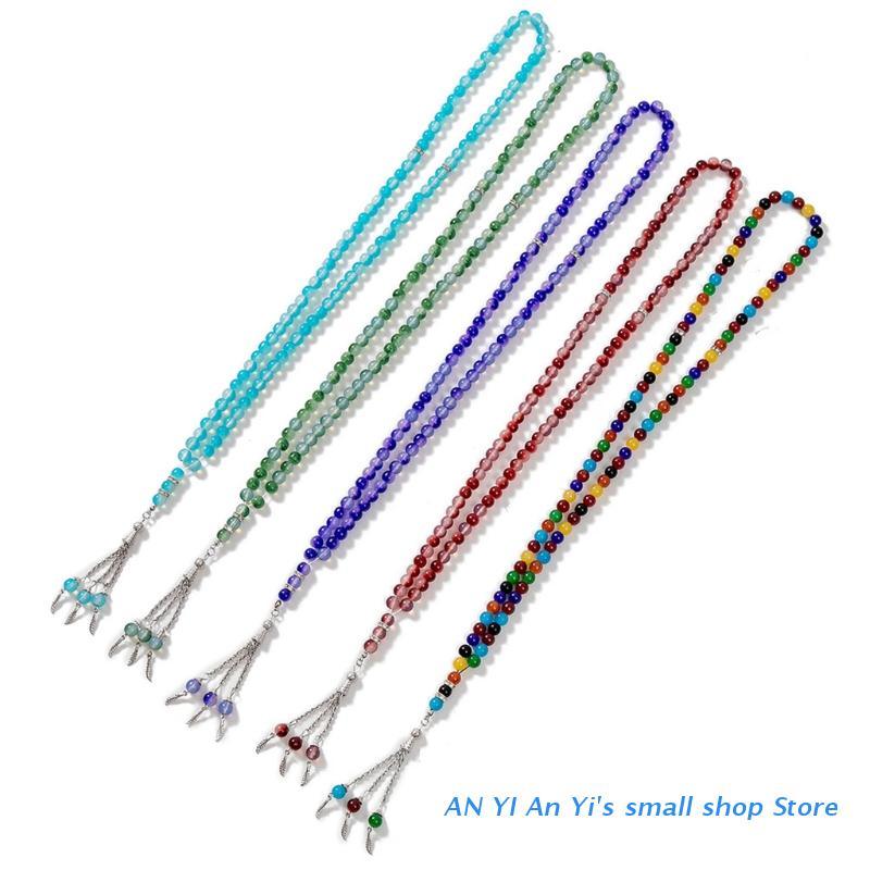 

Pendant Necklaces 99 Resin Beads Engraved Islamic Prayer Rosary Religious Eid Ramadan Gift