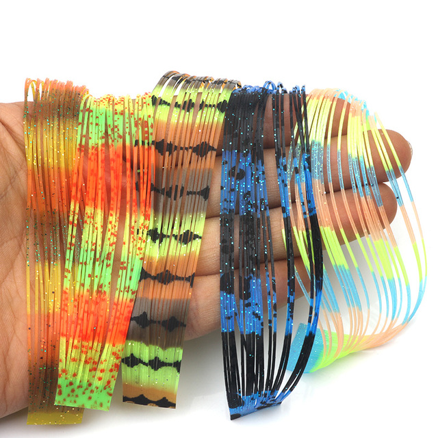 

rompin 5pcs/lot fishing lure silicone multi-colored skirt material layers rubber jigs bass buzz bait diy spinnerbaits trailer