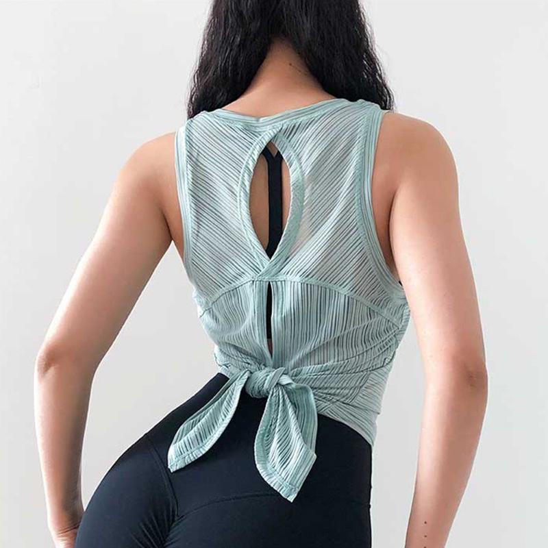 

Yoga Outfit Tops Women Back Hollow Gym Shirts Sleeveless Sports Tank Quick Dry Breathable Workout Top Fitness Vest Running Clothes