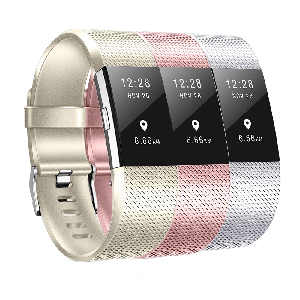 

Baaletc Smartwatch Strap For Fitbit Charge 2 Band Rose Rold Silver Band