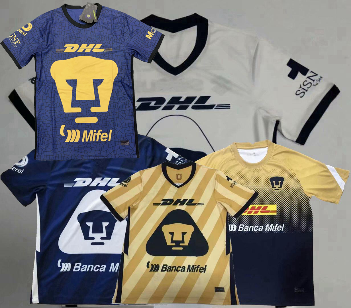 

Liga MX 2021 2022 UNAM Soccer Jerseys home away 3rd 20 21 22 football shirt, 3rd+patch