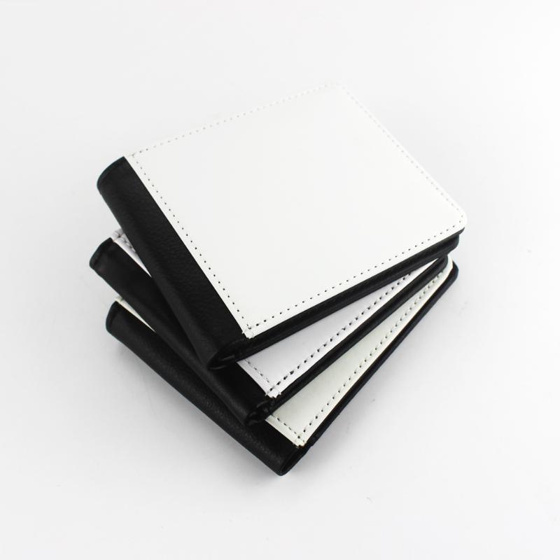 

Party Favor 100pcs/Lot DIY Sublimation Coin Purse Bag Blank Leather Man Wallet Creative ID Card Package Bank Holder For Birthday Gift