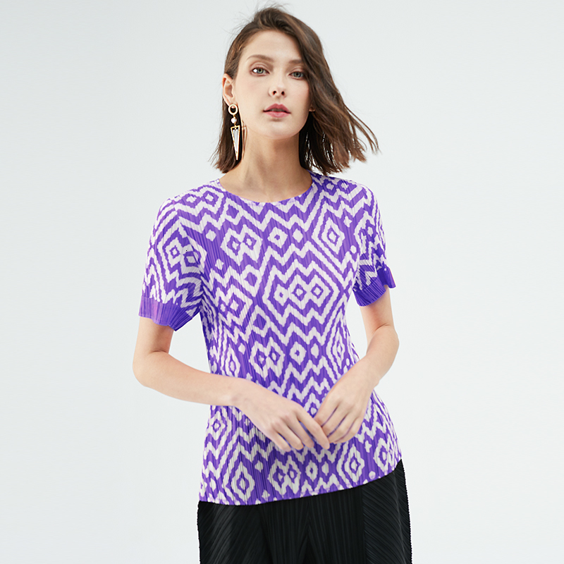 

2021 New T-shirt Summer Women's Diamond Symmetrical Print Top Round Neck Candy Short-sleeve Graphic Tees Women Aesthetic Clothes Mqfz, Green
