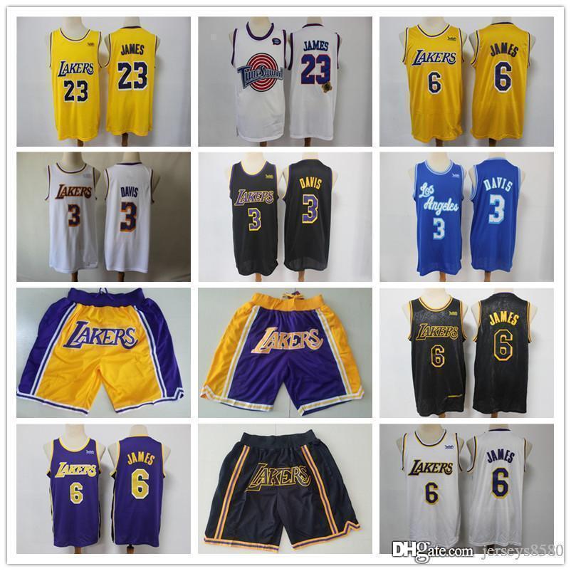 

Mens Los AngelesLakerJersey Throwback LeBron23 6 James Anthony 3 Davis Basketball Shorts Basketball Jerseys black yellow, Color