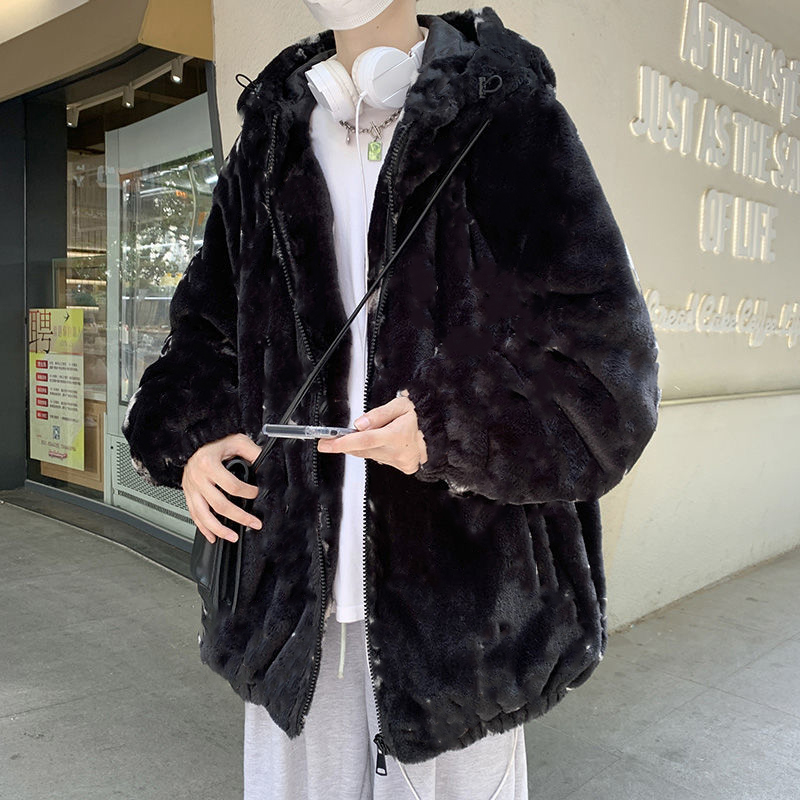 

Faux Fur 2021 autumn and winter Men's Outerwear new women's loose coat lamb wool cardigan thickened top, Vip