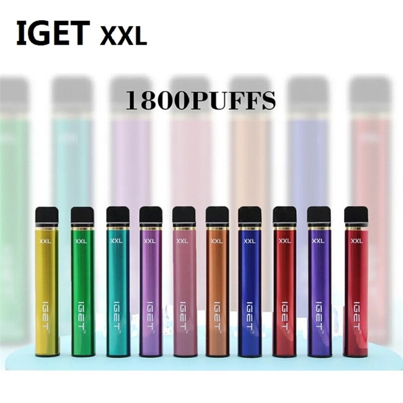 

100% Original Iget XXL Disposable E-cigarettes Pod Device 1800Puffs 7ml 950mAh Vape Stick Pen 5% Vapor Starter Kit shion Max plus bang Airbar