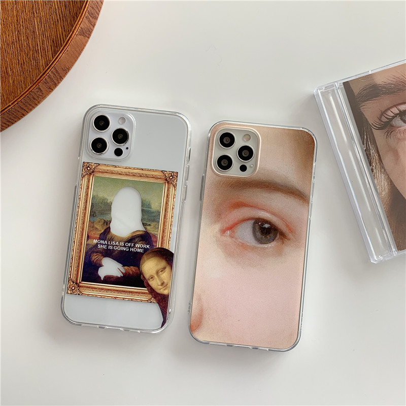 

Mona Lisa Spoof Funny Face Soft Phone Case For iPhone SE 7 8 Plus X XR XS 11 12 mini PRO MAX Shell cover
