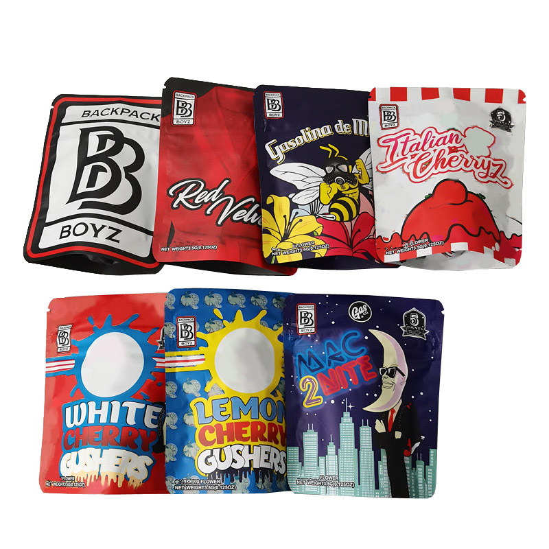 

BB Bag 3.5g Mylar Bags White Cherry Gushers BACKPACK BOYZ 33 Italian Cherryz 100mm*125mm 420 Dry Herb Flower Childproof Packaging