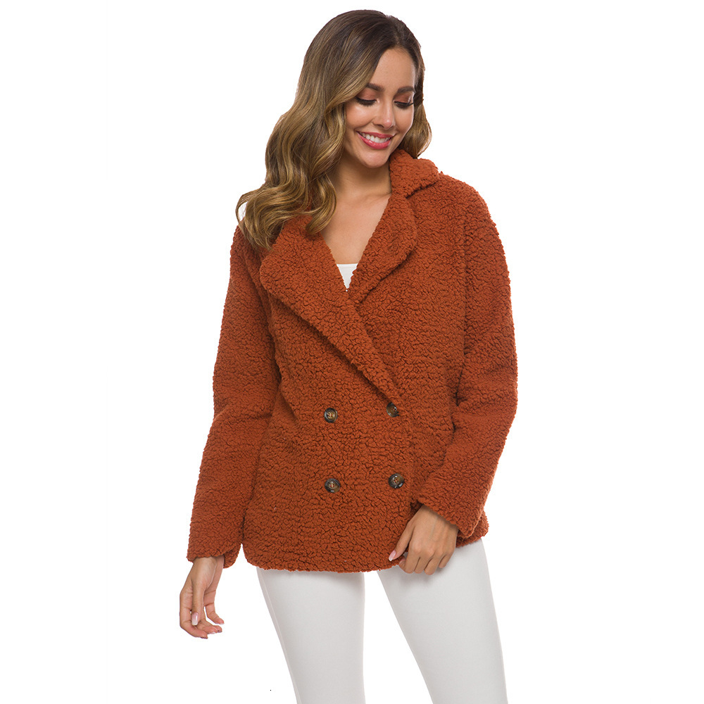 

2021 New Fashion Warm Ffy Solid Women Jacket Faux Fur Coat 12 Color Women' Winter Wool Clothes Plus Size Yfjj, Khaki