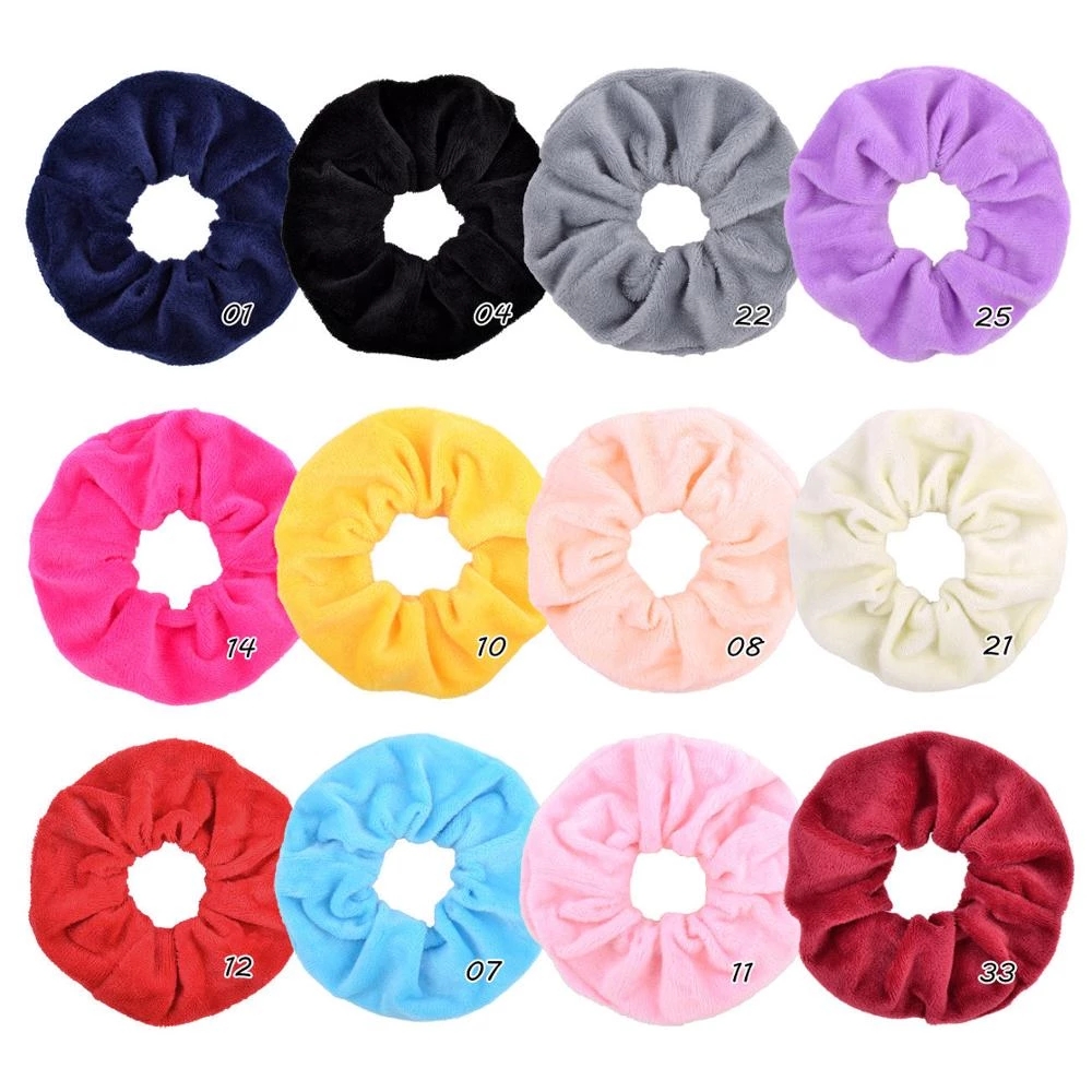 

24PCSNEW 12Colors Korea Velvet Stirnband Samt Scrunchie Elastic Hair Bands Solid Color Headwear Ponytail Holder Accessories