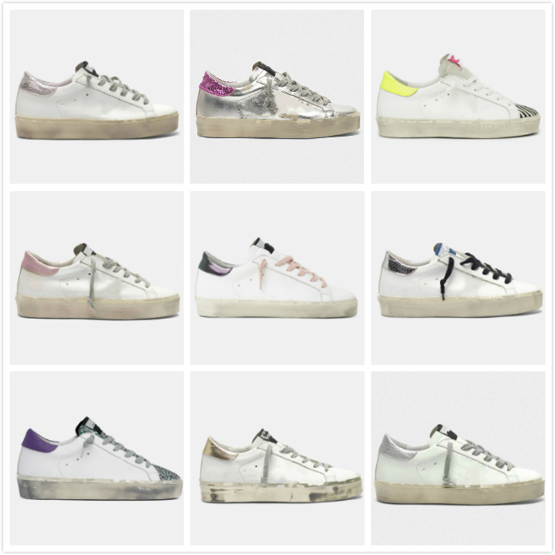 

Italy Brand Golden Hi Star Sneakers platform sole Shoe Classic White Do-old Dirty Designer Fashion Man Women Casual Shoes blue glitter, Star14