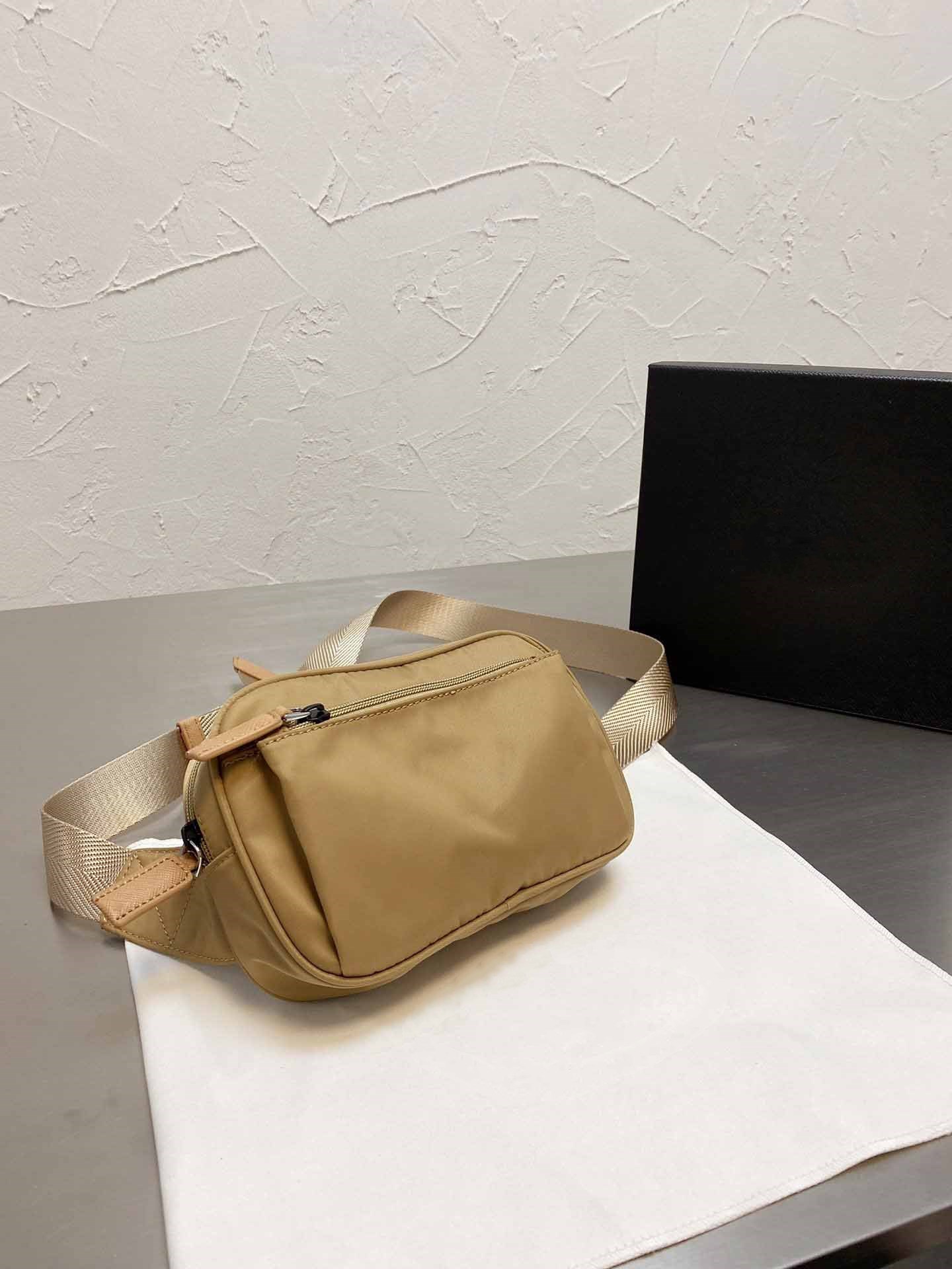 

Parachute fabric waterproof waist bag Solid color rectangle cross body bag High quality metal hardware accessories purse Nylon Purse cool, Pink