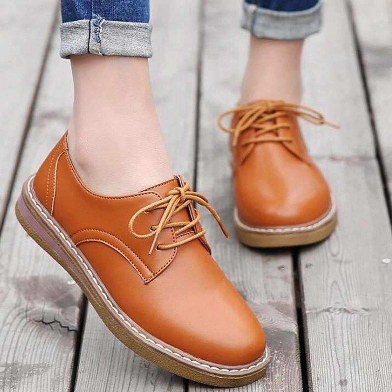 

2020 Autumn Women Flat Platform Shoes Oxfords Fashion British Style Ladies Leisure Single Shoes Female Lace Up Footwear Kl224 Green Sh M4Kw#, Black