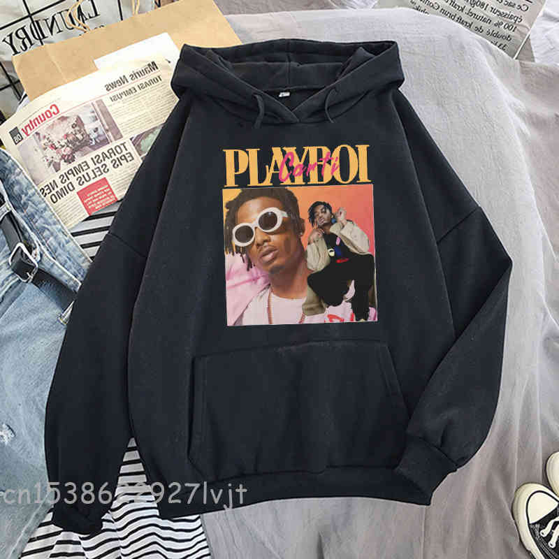 

Men's hoodies Hoge Kwaliteit Vintage Playboi Carti 90S Merchandise Print Mannen Hoodies Casual Hooded Man Vrouw Hoody Tops 0709, Black