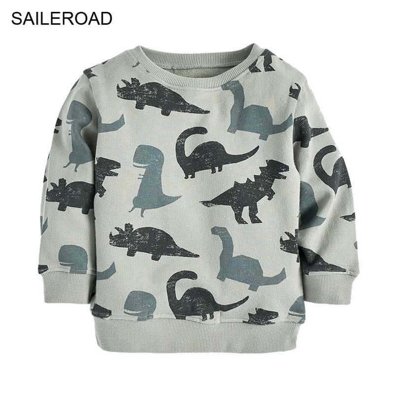 

SAILEROAD Dinosaur Print Little Boys O Neck Autumn Thin Sweatshirt for Kids Hoodies Clothes Child Sweatshirts 211111, 8014 same picture