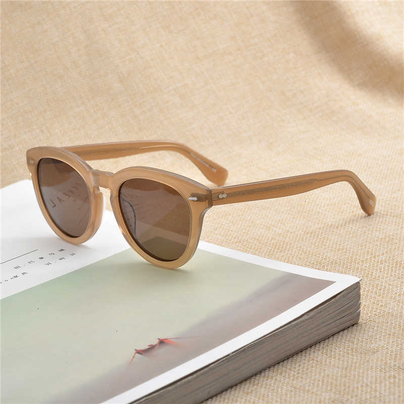 

1 Vintage Polarized Sunglasses Men Cary Grant Classical retro Brand Designer OV5413 outdoor Round acetate Sun Glasses Women, White;black