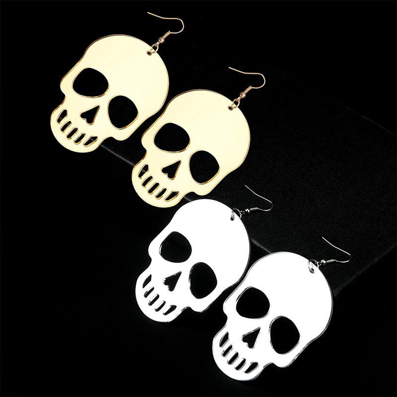 

Dangle & Chandelier 2021 Mirror Acrylic Skull Pendant Skeleton Earrings Punk Cool For Women Halloween Fashion Jewelry Duftgold