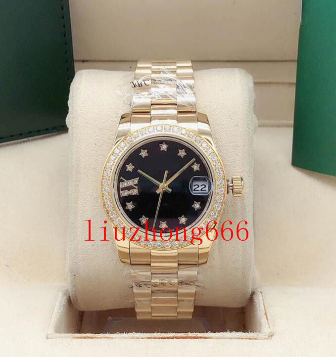 Montre mécanique automatique pour dames, 31mm Saphir mode classique décontracté, bouton pliable en acier inoxydable imperméable