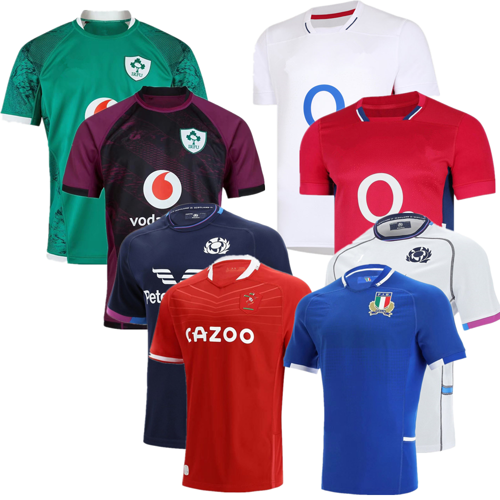

new new 2022 Ireland Scotland Italy Welsh Rugby jersey HOME away Shirts 6 Nations Best quality Six Nations SCOTLAND Wales Rugby shirt Jerseys s-5xl, White;black