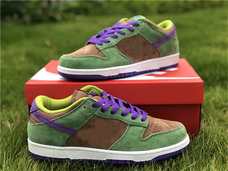 

2020 Newest Authentic SP Low Veneer Autumn Green Deep Purple Suede Men Women Shoes Outdoor Sports Sneakers With Original Box