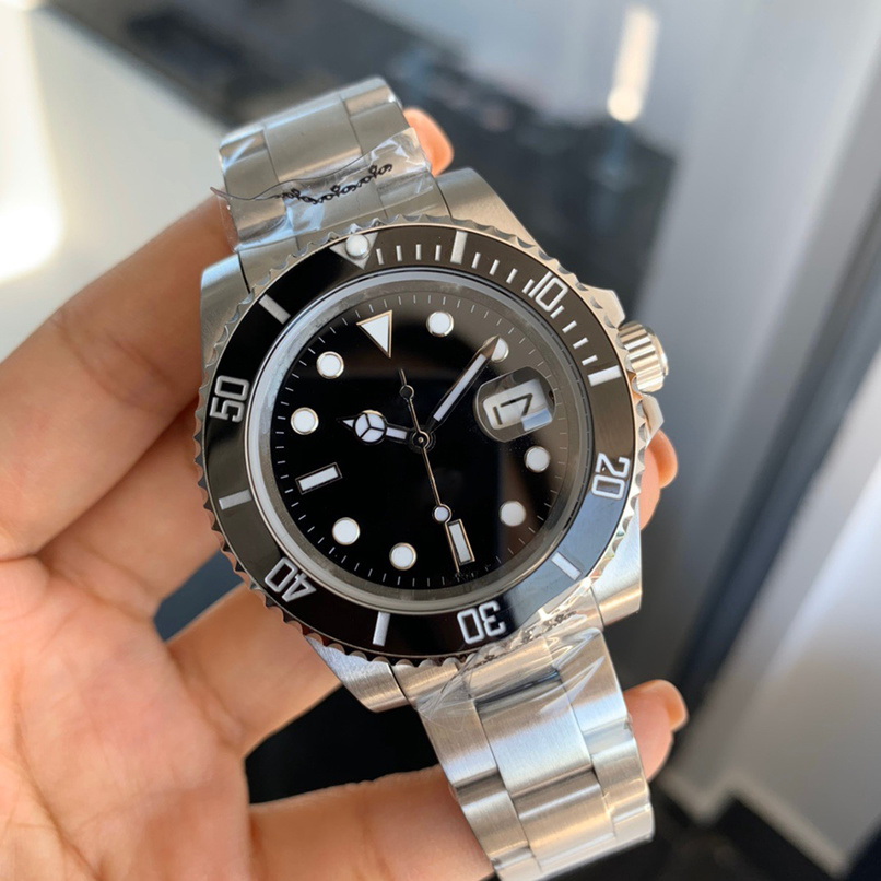 

4-4Automatic mechanical mens watches ceramic bezel black dial 904L steel strap watch luxe designer, Box
